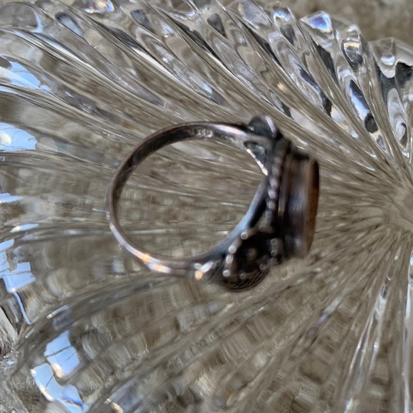 Sterling Silver 925 Floral Ring Frame - Picture 2 of 5